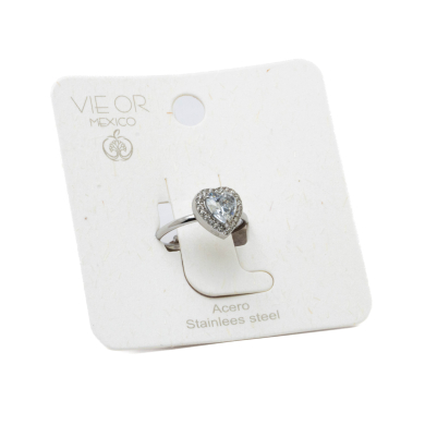 ANILLO ZO15798R BLANCO PLATEADO Acero Inoxidable A310