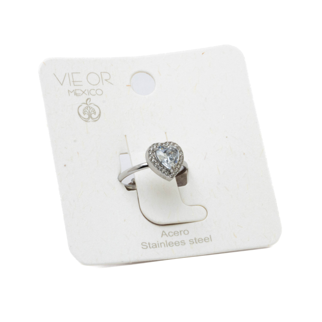 ANILLO ZO15798R BLANCO PLATEADO Acero Inoxidable A310