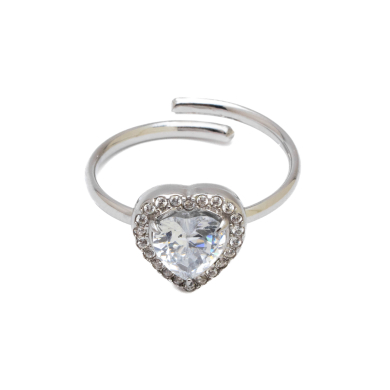ANILLO ZO15798R BLANCO PLATEADO Acero Inoxidable A310