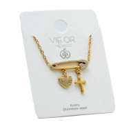 Collar Y00973 Dorado Acero Inoxidable 2D31