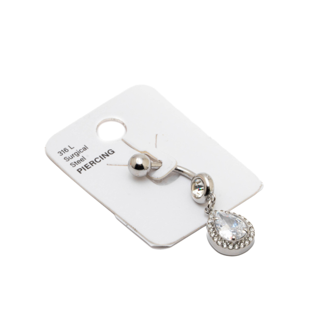 Piercing de ombligo ZO15640P PLATEADO Acero Inoxidable F38