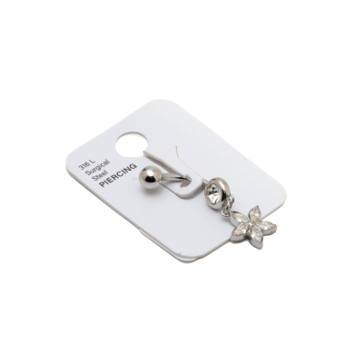 Piercing de ombligo ZO15643P PLATEADO Acero Inoxidable F38