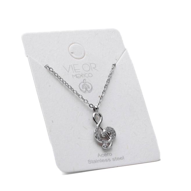 COLLAR ZO15879N PLATEADO Acero Inoxidable E41