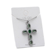 COLLAR ZO15372N VERDE PLATEADO Acero Inoxidable E31