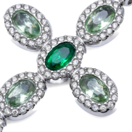 COLLAR ZO15372N VERDE PLATEADO Acero Inoxidable E31