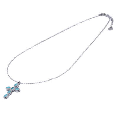 COLLAR ZO15372N AZUL PLATEADO Acero Inoxidable E31
