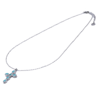 COLLAR ZO15372N AZUL PLATEADO Acero Inoxidable E31