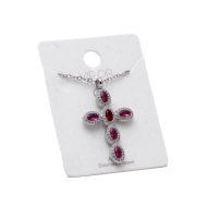 COLLAR ZO15372N ROJO PLATEADO Acero Inoxidable E31