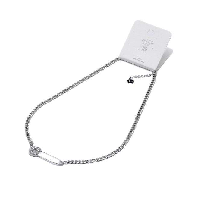COLLAR ZO15474N PLATEADO Acero Inoxidable 2D29