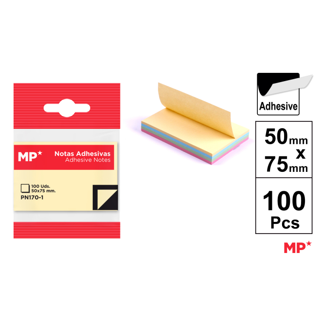 NOTAS ADHESIVAS 50X75MM 100H - A23