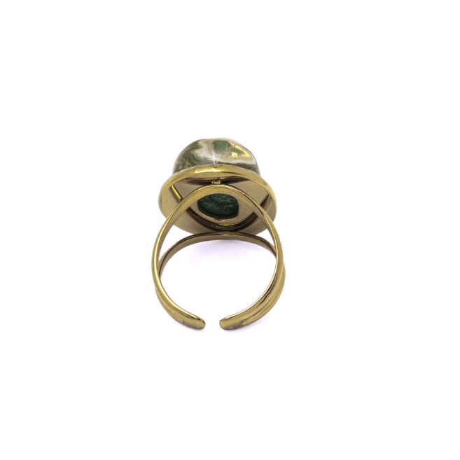 ANILLO ZO14209R DORADO+VERDE Acero Inoxidable 2A26