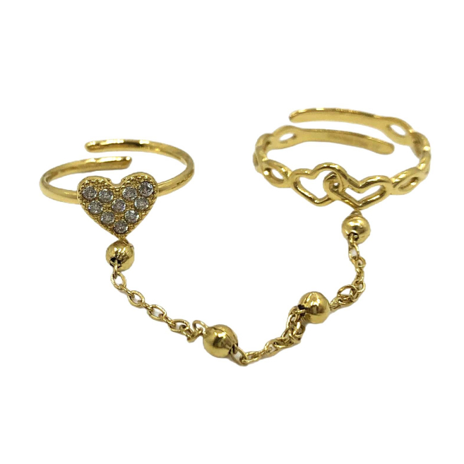 ANILLO ZO15913R DORADO ACERO INOXIDABLE