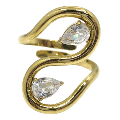 ANILLO ZO15678R DORADO ACERO INOXIDABLE