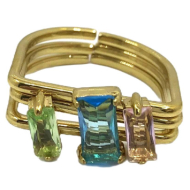 ANILLO ZO15469R DORADO AZUL ACERO INOXIDABLE