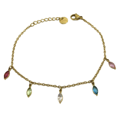 PULSERA ZO15465B DORADO AZUL ACERO INOXIDABLE