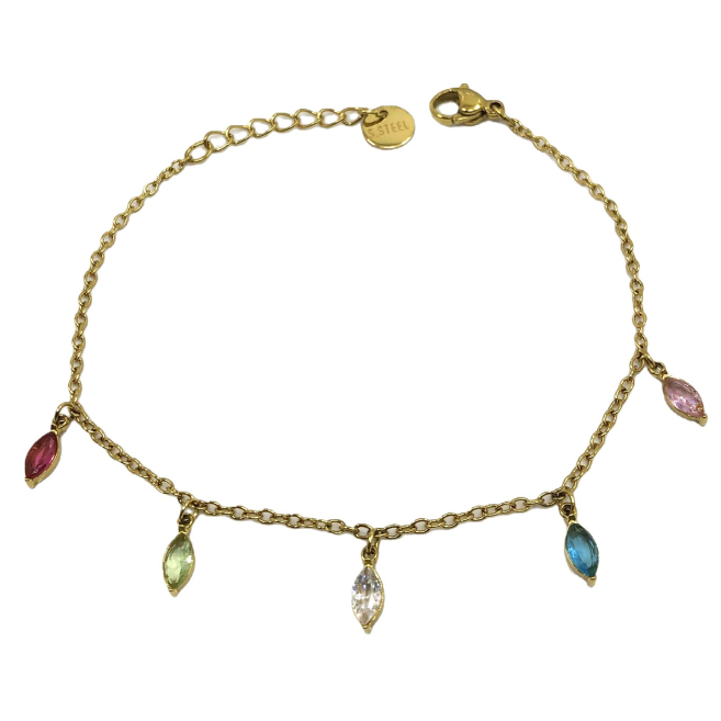 PULSERA ZO15465B DORADO AZUL ACERO INOXIDABLE