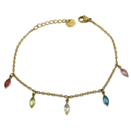PULSERA ZO15465B DORADO AZUL ACERO INOXIDABLE