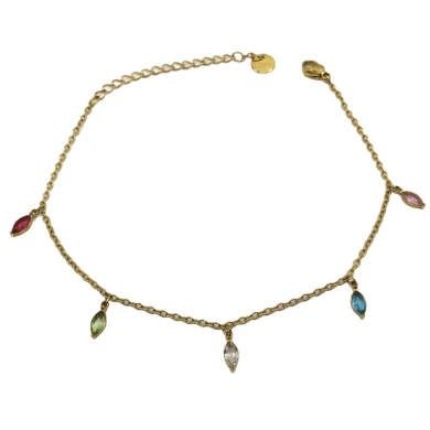 TOBILLERA ZO15466B ROSA DORADO ROSA ACERO INOXIDABLE