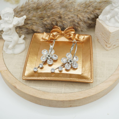 ARETES ZO12375E PLATEADO ACERO INOXIDABLE