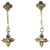 ARETES ZO15102E DORADO MULTICOLOR ACERO INOXIDABLE