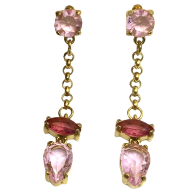 ARETES ZO15484E DORADO VERDE ACERO INOXIDABLE