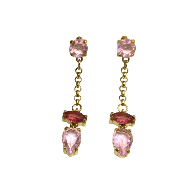 ARETES ZO15484E DORADO BLANCO ACERO INOXIDABLE