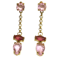 ARETES ZO15484E DORADO BLANCO ACERO INOXIDABLE