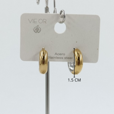 ARETES ZO11253E/5.0*12MM BICOLOR ACERO INOXIDABLE