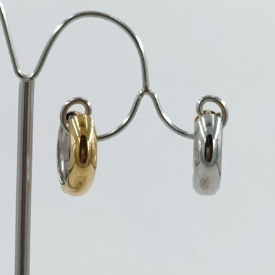 ARETES ZO11253E/5.0*12MM BICOLOR ACERO INOXIDABLE