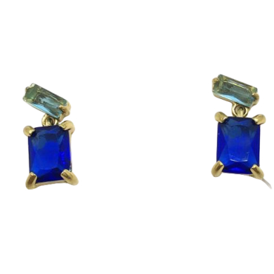 ARETES ZO15487E DORADO AZUL ACERO INOXIDABLE