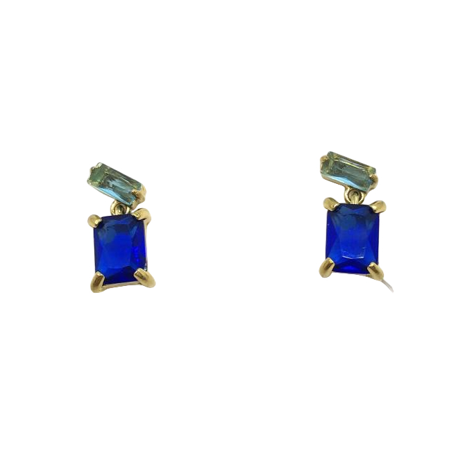 ARETES ZO15487E DORADO AZUL ACERO INOXIDABLE