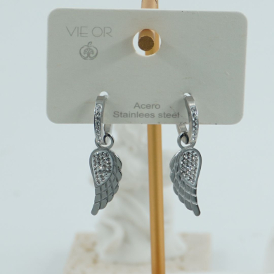ARETES ZO11607E PLATEADO ACERO INOXIDABLE