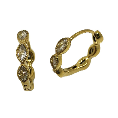 ARETES ZO15887E DORADO BLANCO ACERO INOXIDABLE