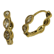 ARETES ZO15887E DORADO BLANCO ACERO INOXIDABLE