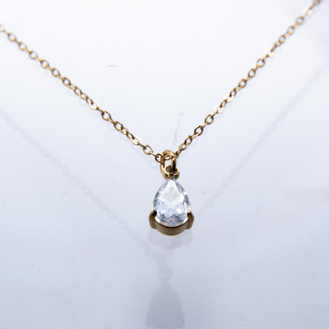COLLAR ZO8370N DORADO BLANCO ACERO INOXIDABLE E12