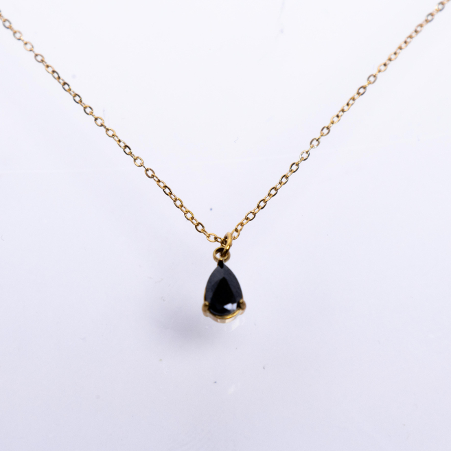 COLLAR ZO8370N DORADO NEGRO ACERO INOXIDABLE E12