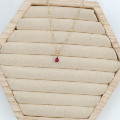 COLLAR ZO8370N DORADO ROJO ACERO INOXIDABLE E12