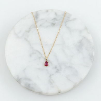 COLLAR ZO8370N DORADO ROJO ACERO INOXIDABLE E12