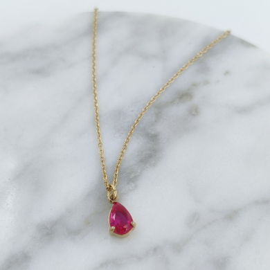 COLLAR ZO8370N DORADO ROJO ACERO INOXIDABLE E12