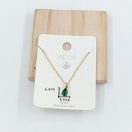 COLLAR ZO8370N DORADO VERDE ACERO INOXIDABLE E12