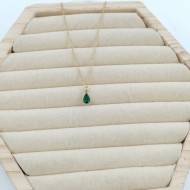 COLLAR ZO8370N DORADO VERDE ACERO INOXIDABLE E12