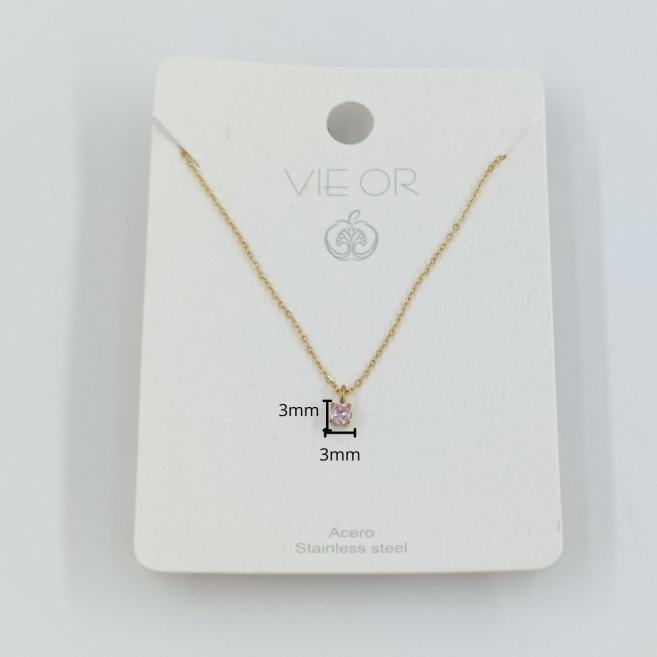 COLLAR ZO8368N DORADO ROSA ACERO INOXIDABLE