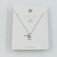 COLLAR ZO8368N DORADO ROSA ACERO INOXIDABLE