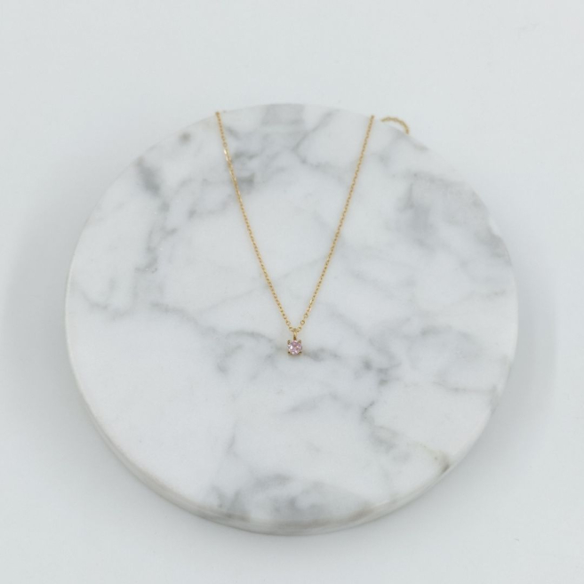COLLAR ZO8368N DORADO ROSA ACERO INOXIDABLE