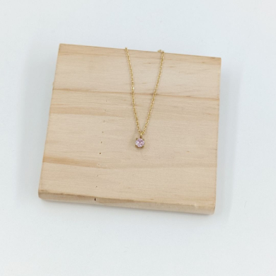 COLLAR ZO8368N DORADO ROSA ACERO INOXIDABLE