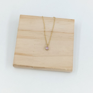 COLLAR ZO8368N DORADO ROSA ACERO INOXIDABLE