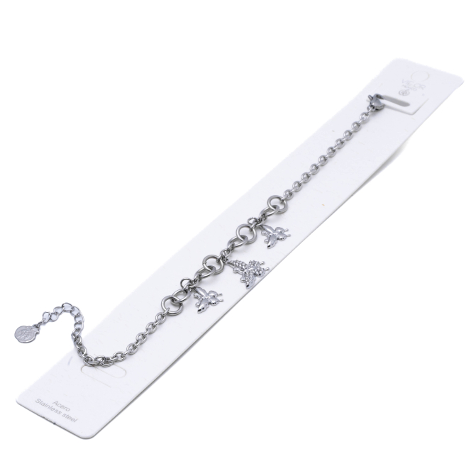 PULSERA ZO15746B PLATEADO ACERO INOXIDABLE