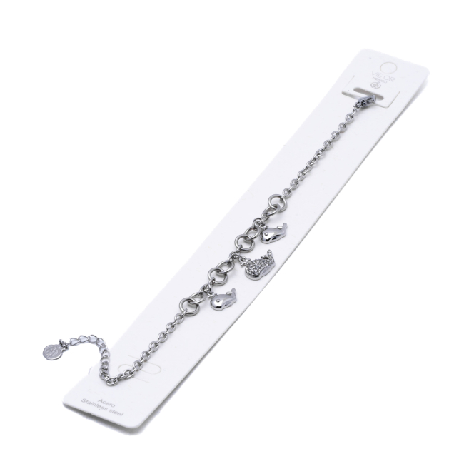 PULSERA ZO15735B PLATEADO ACERO INOXIDABLE