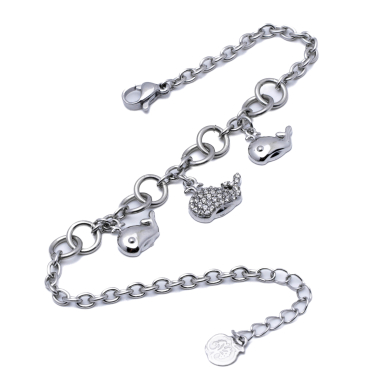 PULSERA ZO15735B PLATEADO ACERO INOXIDABLE