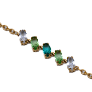 PULSERA ZO15434B DORADO VERDE ACERO INOXIDABLE
